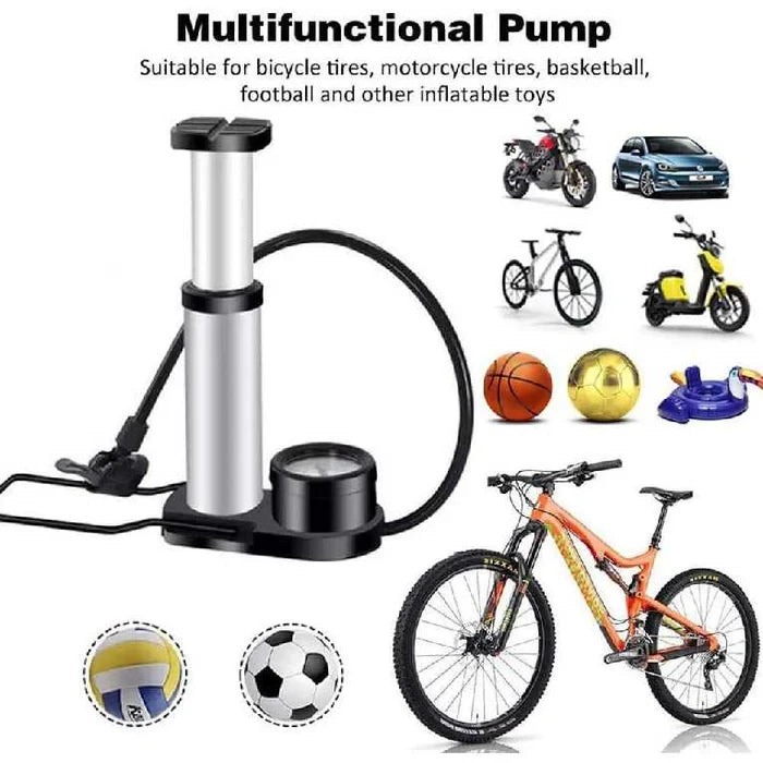Compatible & Super Easy Portable High Pressure Foot Air Pump for Cycle, Motorcycle, Scooty & Car