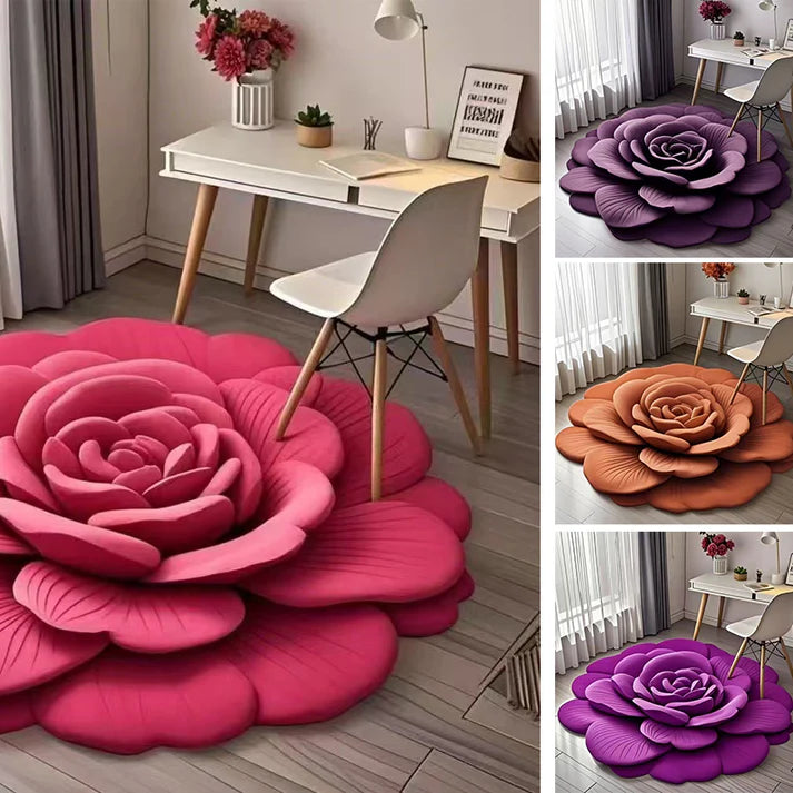 3D Floral Plush & Diatomaceous Earth Floor Mat (60*50)
