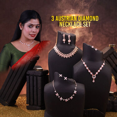 3 Austrian Diamond Necklace Set (3AUD21)